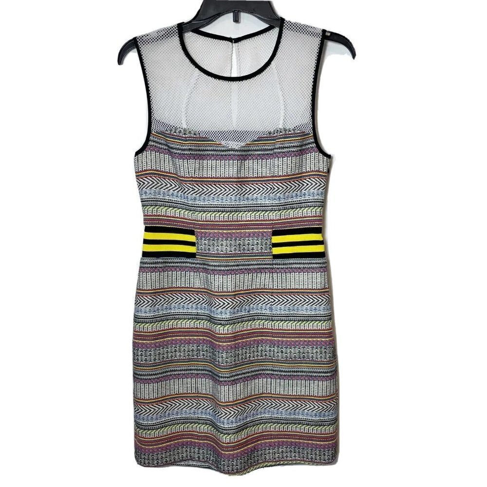 Rebecca Minkoff Womens Frida Net Top Sleeveless Mini Dress Sweatheart 2 Striped‎